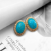 Brinco Turquesa Oval